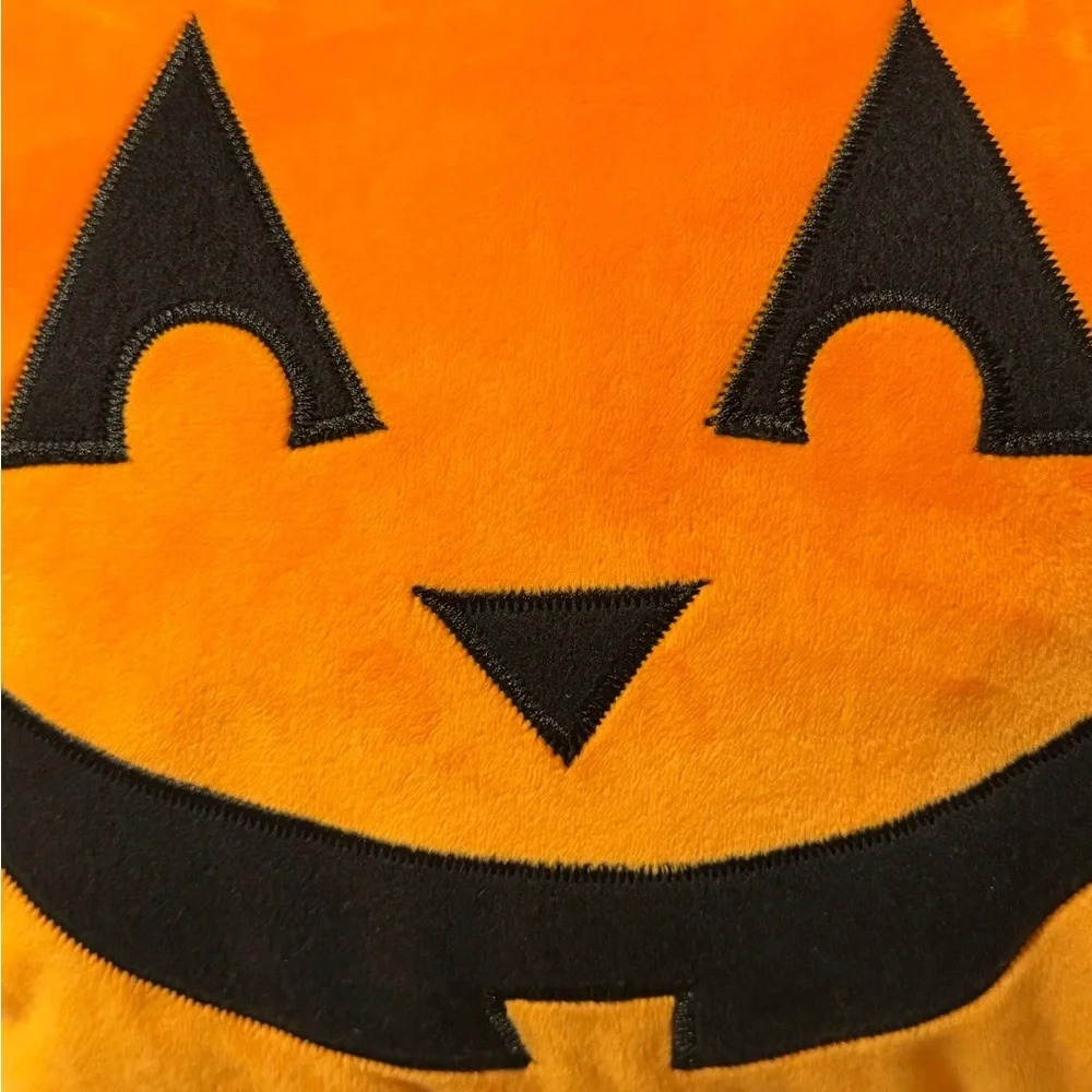 Halloween Jack O Lantern Pumpkin Pillow Plush Orange Stuffed Animal Decor Toy